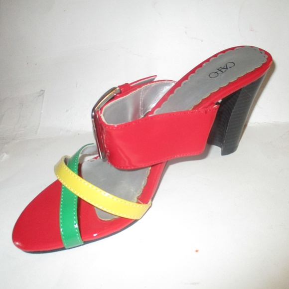 red and yellow sandals
